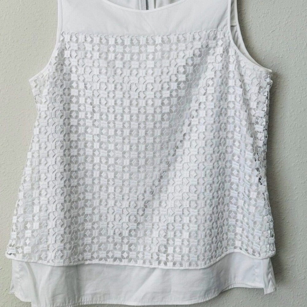 Etcetera White Lace Top sz 2
